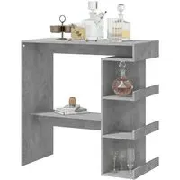 Aiza Bar Table with Storage Rack - Concrete Effect, Engineered Wood