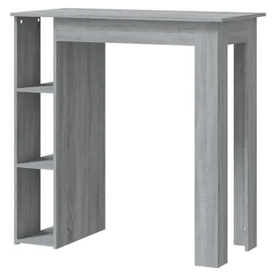 Aiza Bar Table with Storage Rack - Grey Sonoma, Engineered Wood
