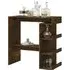 Aiza Bar Table with Storage Rack - Smoked Oak, Engineered Wood