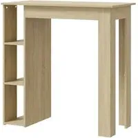 Aiza Bar Table with Storage Rack - Sonoma Oak, Engineered Wood