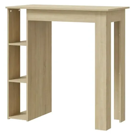 Aiza Bar Table with Storage Rack - Sonoma Oak, Engineered Wood