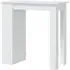 Aiza Bar Table with Storage Rack - White, Engineered Wood