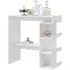 Aiza Bar Table with Storage Rack - White, Engineered Wood