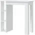 Aiza Bar Table with Storage Rack - White, Engineered Wood