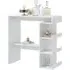Aiza Bar Table with Storage Rack - White, High Gloss