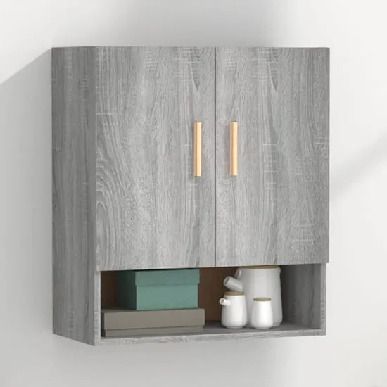 Aizza 2-Door Wall Storage Cabinet - Grey Sonoma Oak, Engineered Wood product