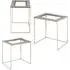Akela Rectangular Set Of 3 Side Tables - Silver, Glass