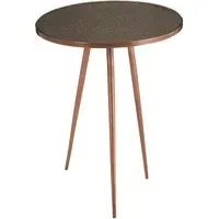 Akela Round Side Table - Copper, Glass