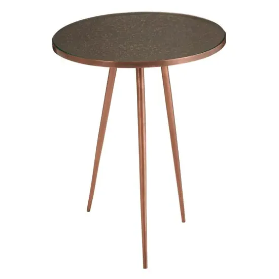 Akela Round Side Table - Copper, Glass image