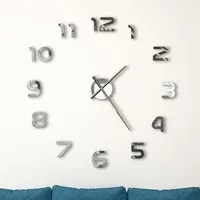 Akikta EVA 3D Wall Clock - High Gloss Silver