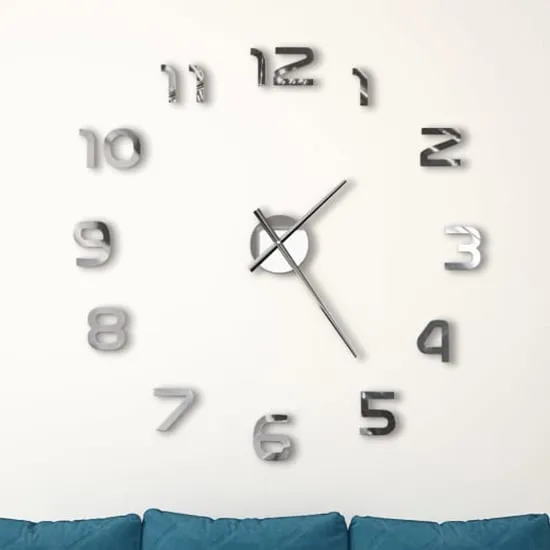 Akikta EVA 3D Wall Clock - High Gloss Silver image