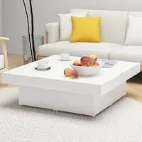 Akili Square Coffee Table - White, Chipboard