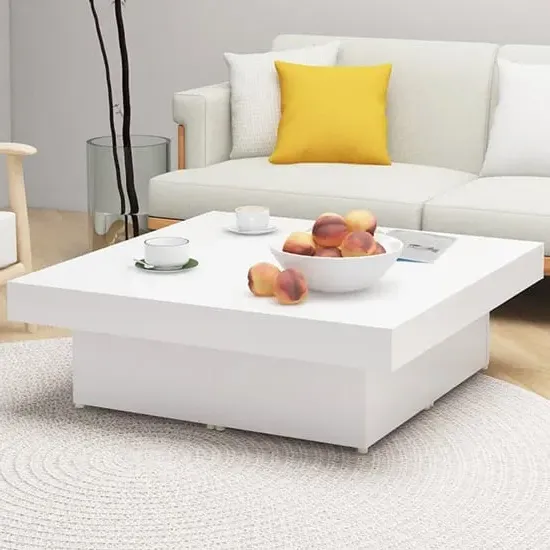 Akili Square Coffee Table - White, Chipboard image