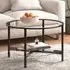 Akio Round Coffee Table with Undershelf - Clear, Glass