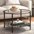 Akio Round Coffee Table with Undershelf - Clear, Glass