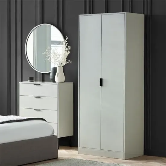 Akron 2-Door Wardrobe - Silk Grey