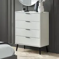 Akron 4-Drawer Wide Chest of Drawers - Silk Grey, MDF