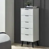 Akron 5-Drawer Chest of Drawers - Silk Grey