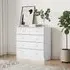 Akron 5-Drawer Chest of Drawers - White, Pine Wood
