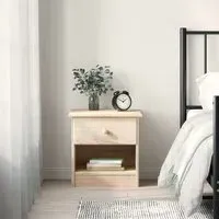 Akron Bedside Cabinet with 1 Drawer - Natural, Pine