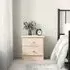 Akron Bedside Cabinet with 2 Drawers - Natural, Pine