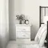Akron Bedside Cabinet with 2 Drawers - White, Pine