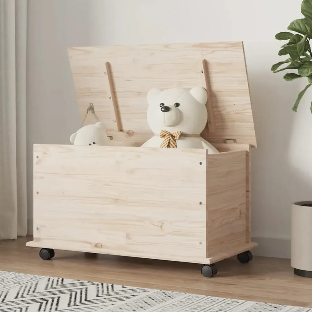 Akron Blanket Box with Castors - Natural, Solid Pine Wood product