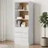 Akron Bookcase with 3 Drawers - White, Pine