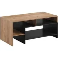 Akron Coffee Table with Storage - Gold, Oak
