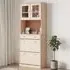 Akron Display Cabinet with 1 Drawer - Natural, Pine