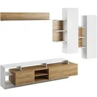Akron Entertainment Unit with LED - Oak