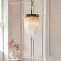 Akron Glass Pendant Ceiling Light - Brushed Aged Brass