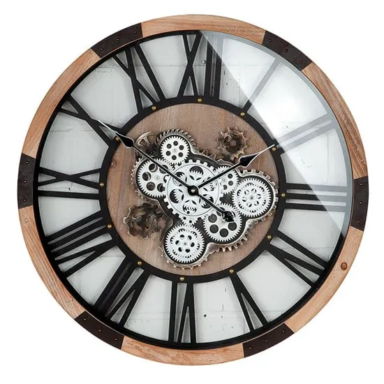 Akron Metal Wall Clock - Black, Natural image