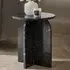 Akron Round Side Table - Black, Marble