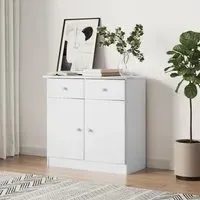 Akron Sideboard with 2 Doors 2 Drawers - White, Pine Wood