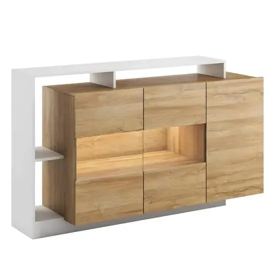 Akron Sideboard with 3 Doors with LED - Grandson Oak