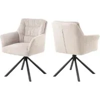 Akron Swivel Dining Chair with Pocket Springs - Cream, Chenille (Pair) alternate view