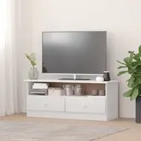 Akron TV Stand with 2 Drawers - White Pine