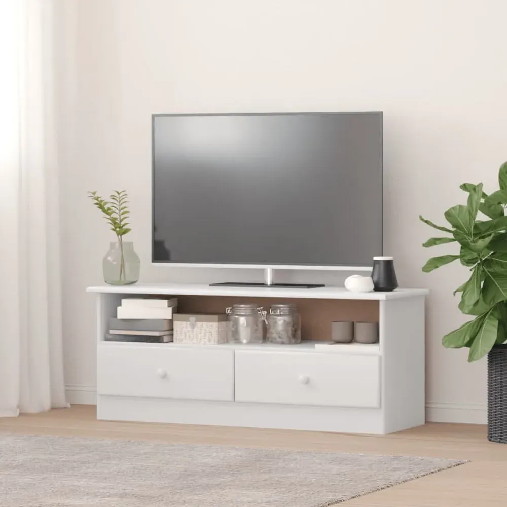 Akron TV Stand with 2 Drawers - White Pine image