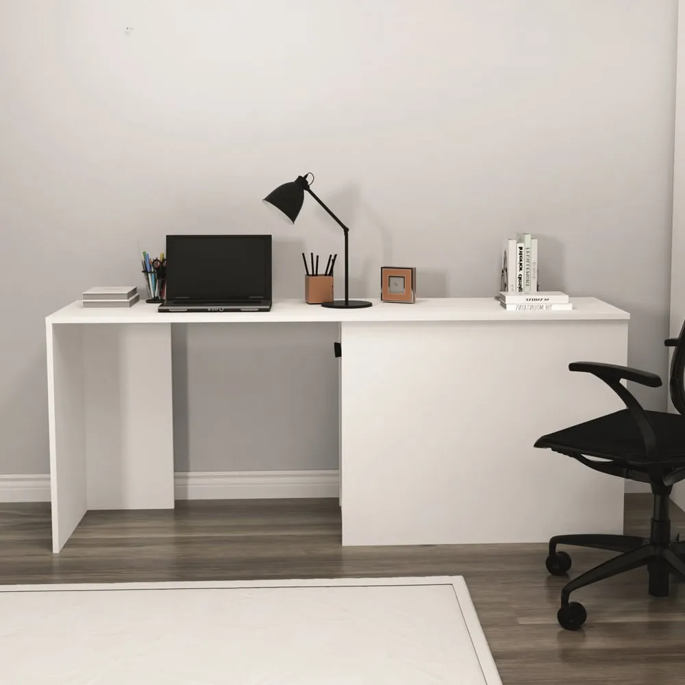 Akser Laptop Desk Wall-Fixable with Storage - White product
