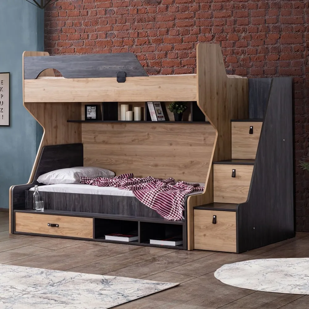 Aktif Bunk Bed - Anthracite, Melamine Coated Particle Board product