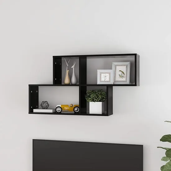 Akua Cube Wall Shelf - Black, Engineered Wood image