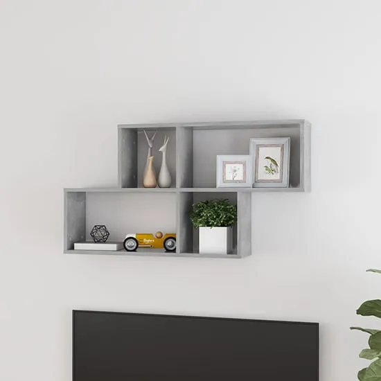 Akua Cube Wall Shelf - Concrete Effect, Engineered Wood