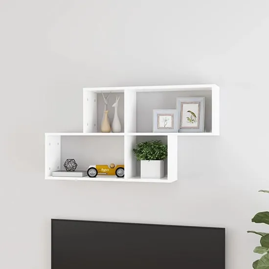 Akua Cube Wall Shelf - White, Engineered Wood