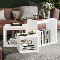 Akuna Nest of 3 Tables - White, Chipboard