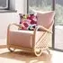 Akure Rattan Armchair with Velvet Cushion - Blush