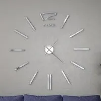 Alabama EVA 3D Wall Clock - High Gloss Silver