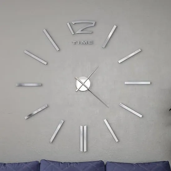 Alabama EVA 3D Wall Clock - High Gloss Silver