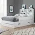 Alafia King Size Bed Frame with Storage - White