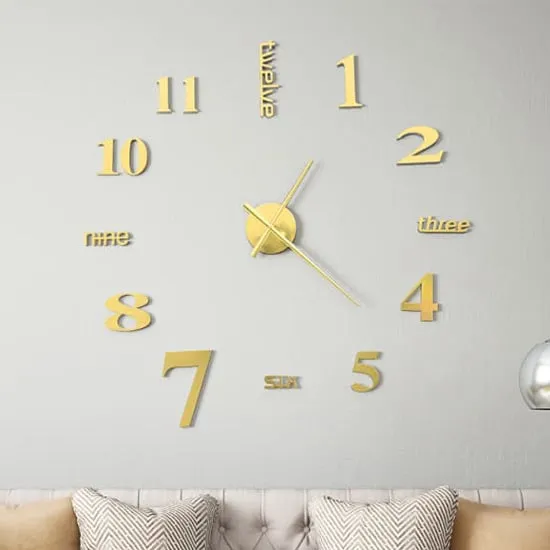 Alagan EVA 3D Wall Clock - Gold